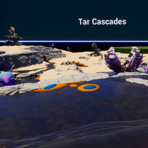 Tar Cascades biome in Subnautica 2